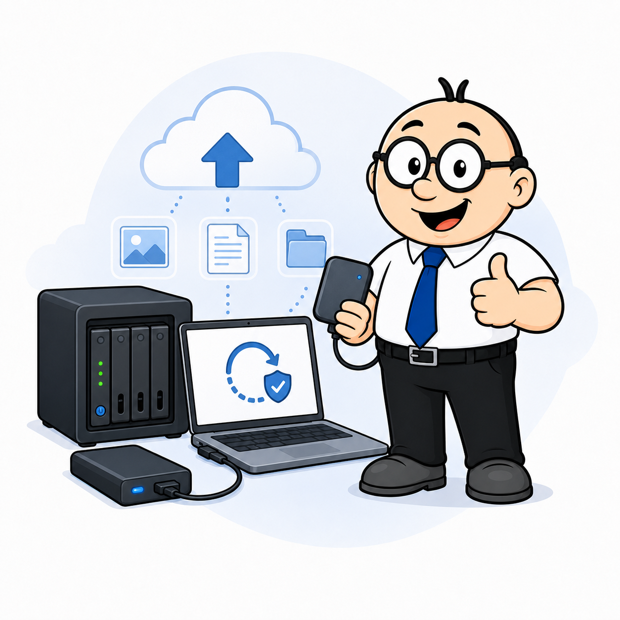 MyNerd specialist protecting files with NAS, cloud and external-drive backups