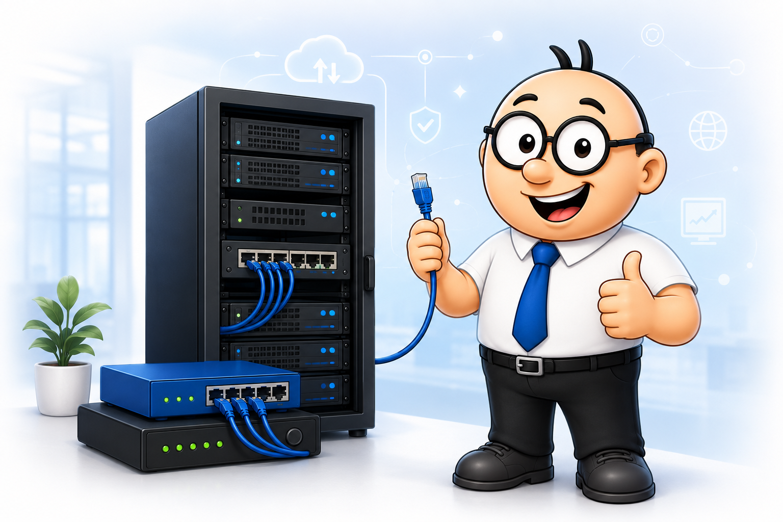 MyNerd engineer supporting modern servers and network equipment