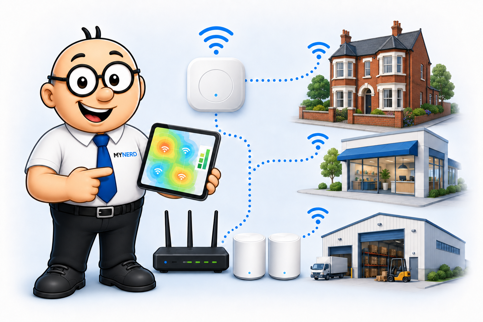 MyNerd engineer carrying out a professional WiFi survey